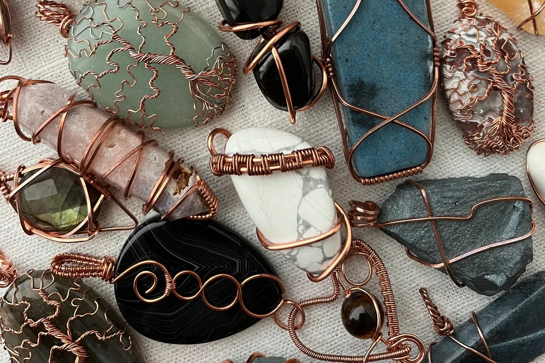 Wire Wrapped Rock Pendants